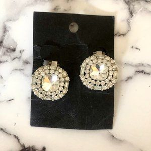 NEW Statement Diamond Clip On Earnings